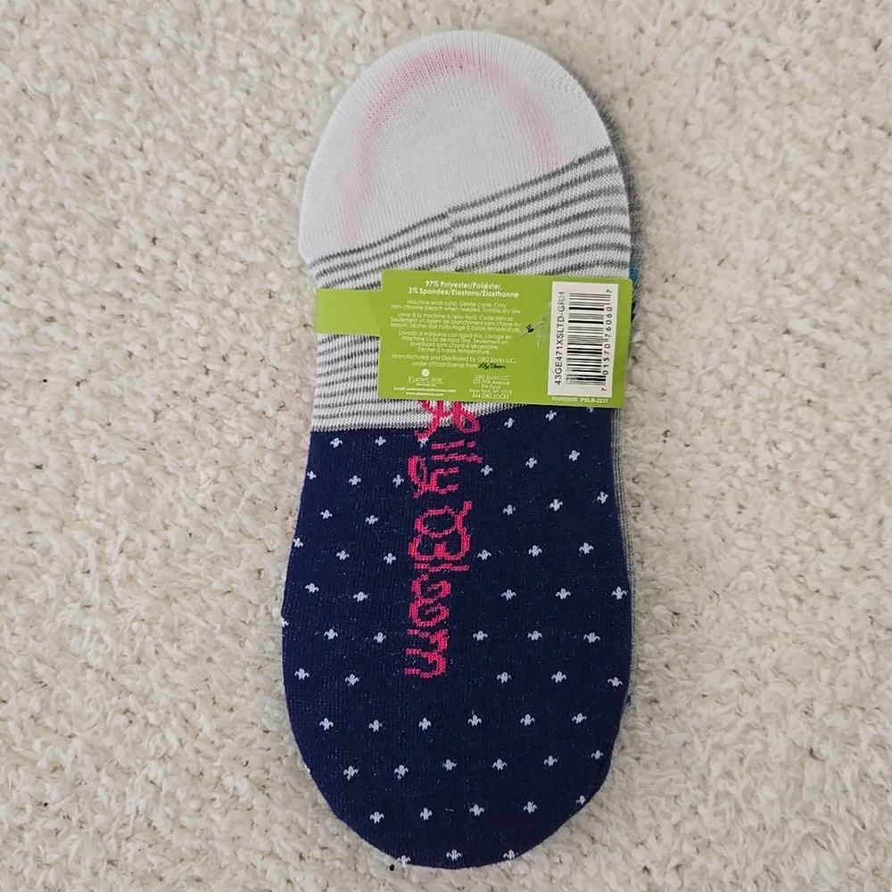 NEW Lily Bloom Printed Floral & Polka Dot No-Show Socks